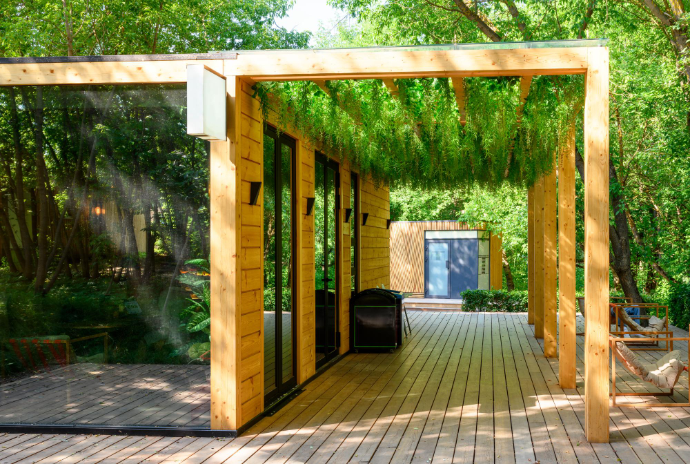 Abri de jardin en résine à toit plat